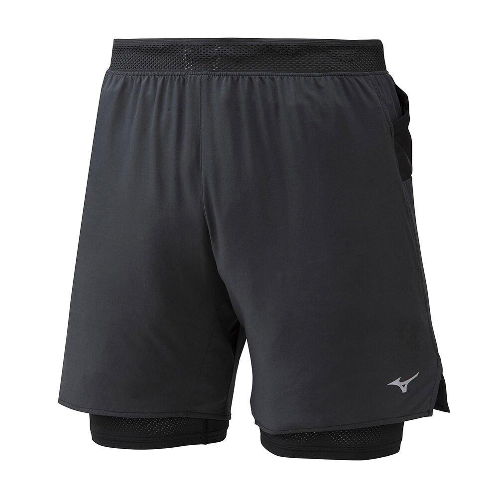 Mizuno Men's Shorts Black ER 7.5 2in1 Apparel - J2GB004009